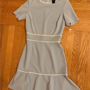 Elegant Blue Short Sleeve Dress